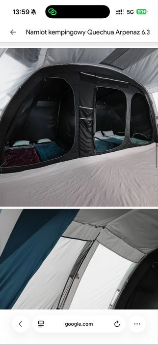 Namiot kempingowy Quechua Decathlon Arpenaz 6.3 fresh & black