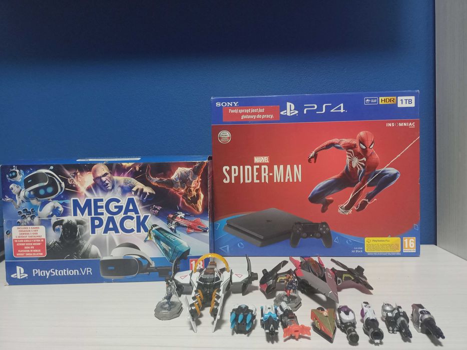 PlayStation 4 Slim + PSVR + 50 gier + dodatki