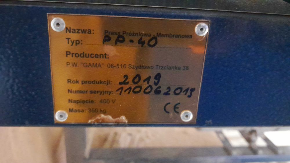 Prasa Próżniowa Membranowa PP-40 Pompa Vacum
