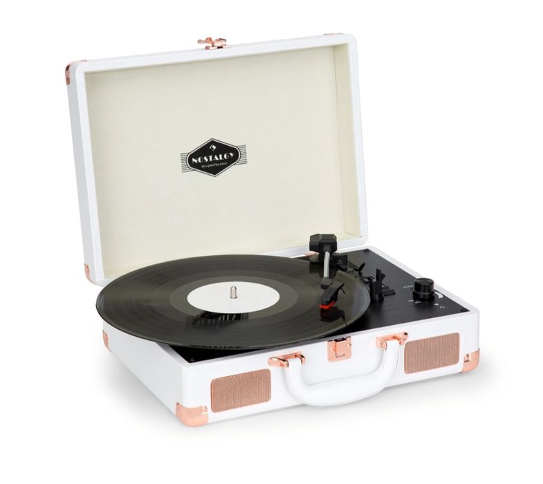 Gramofon RETRO w walizce z głośnikami