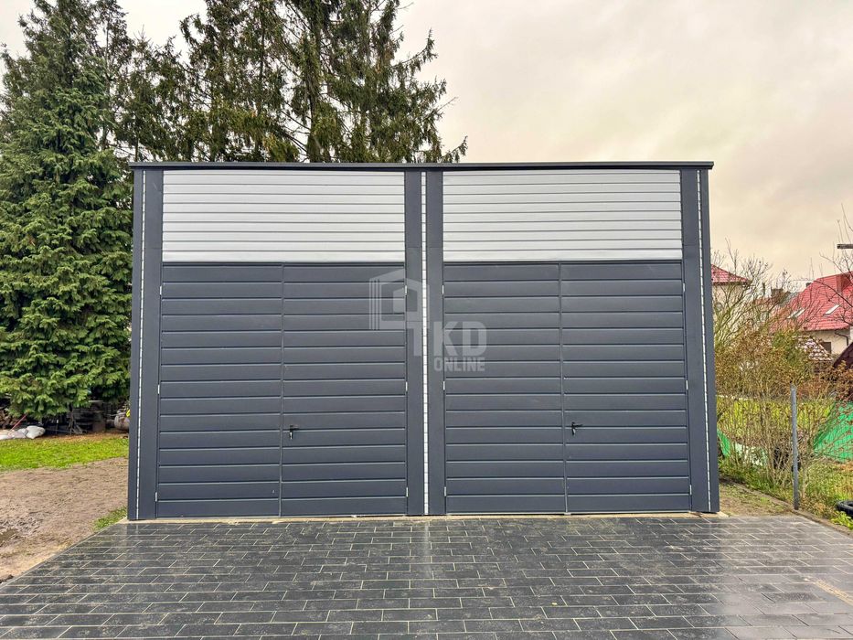 Hala Blaszana Magazyn 7X8M 2X Brama 4X Okno Drzwi Rynny Dach Tkd329