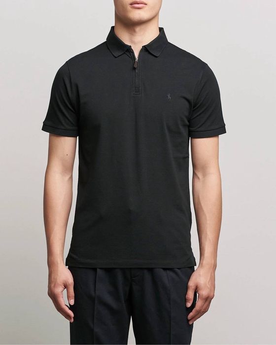 Polo Ralph Lauren Quarter Zip Polo Shirt Black Mens 2XL Original чоловіче чорне поло Ральф оригінал