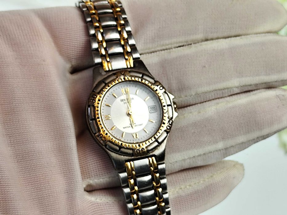 Damski zabytkowy zegarek kwarcowy SEKONDA