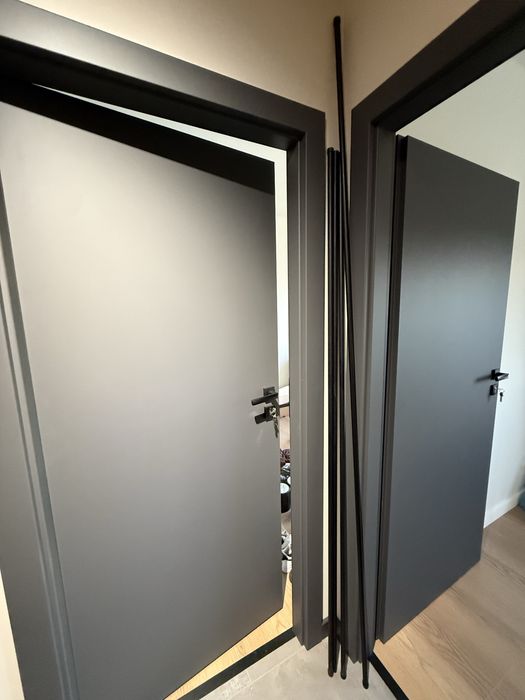 Czarne karnisze 200/240cm komplet 4 sztuki