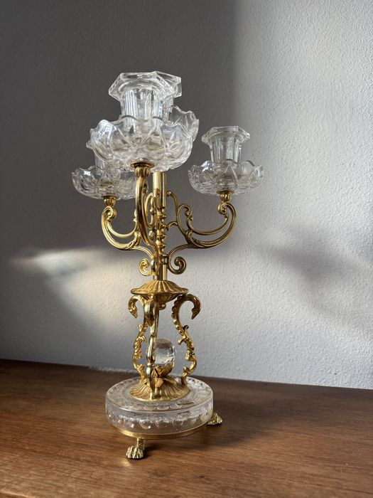 Candelabro CreArt Itália Cristal 24% Chumbo Cortado à Mão – 4 Velas
