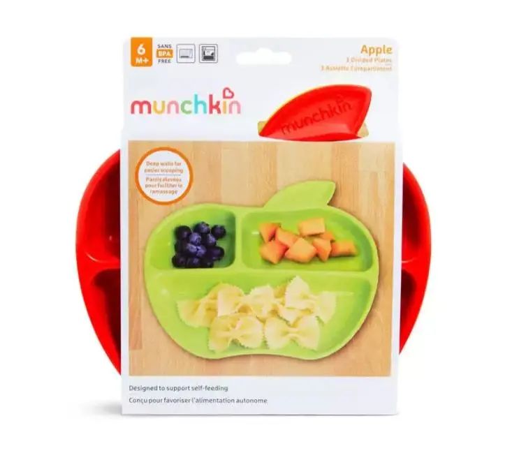 Zestaw kolorowych talerzyków w kształcie jabłek Munchkin 3szt.. Munchkin. Nowy Produkt