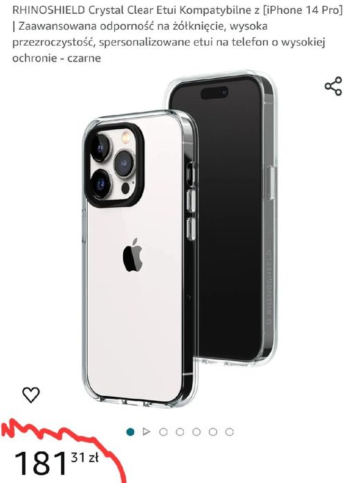 Etui iPhone 14 Pro RHINOSHIELD Clear przeźroczyste, markowe, OKAZJA