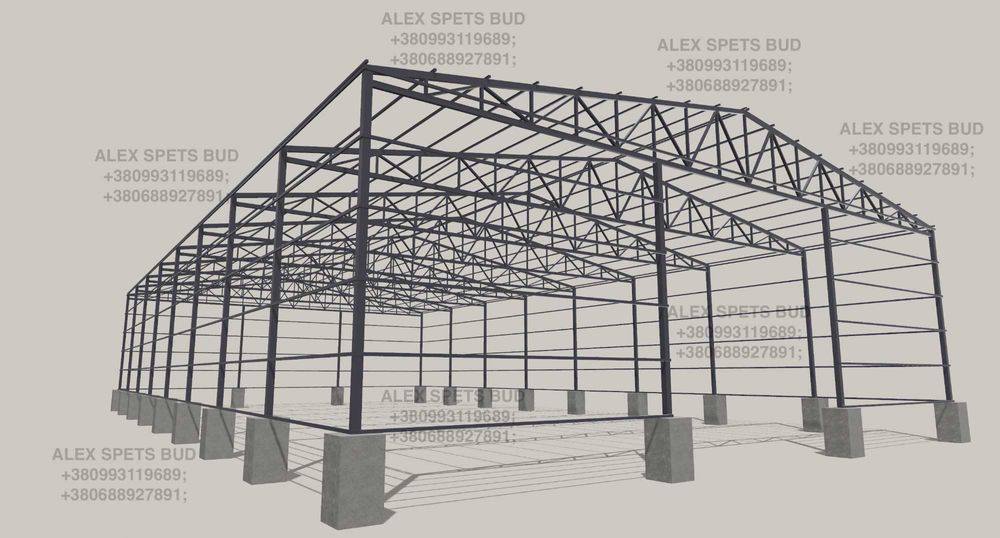 Побудуємо ангар склад під ключ 18х30 18х40 18х50 без центральних колон