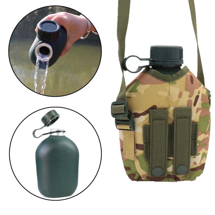 Фляга армійська в чохлі військова тактична для води (Мультикам) 1л