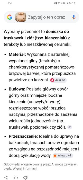 Doniczka tzw kieszeniak
