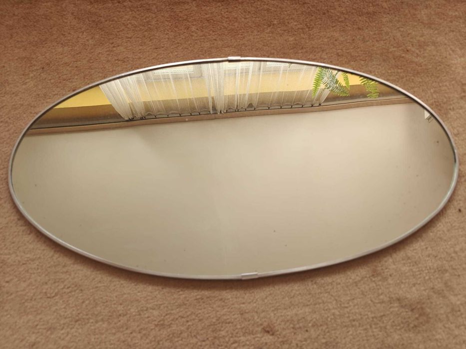 Lustro stare eliptyczne Vintage 80cm 1985 rok PRL lustro owalne elipsa