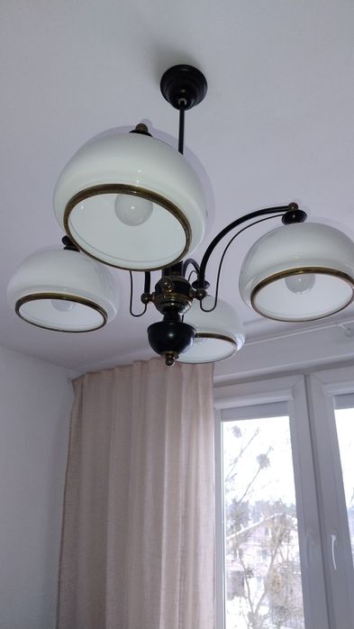 Piękny żyrandol PRL Vintage. 4klosze