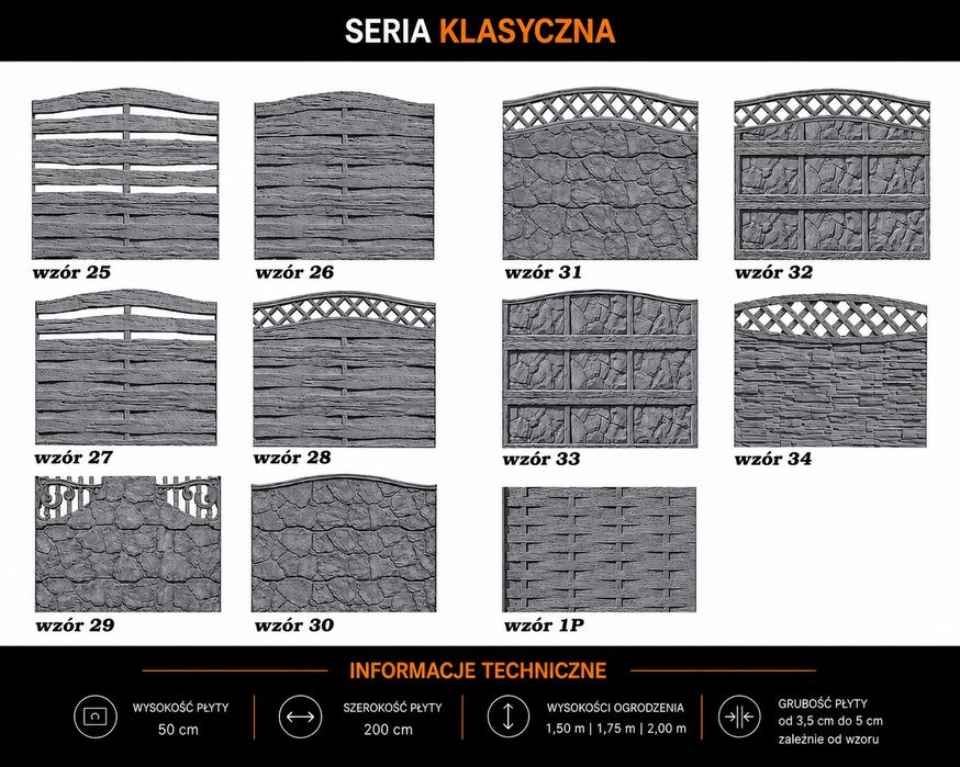 Ogrodzenie palisadowe, betonowe, nowoczesne Transport HDS
