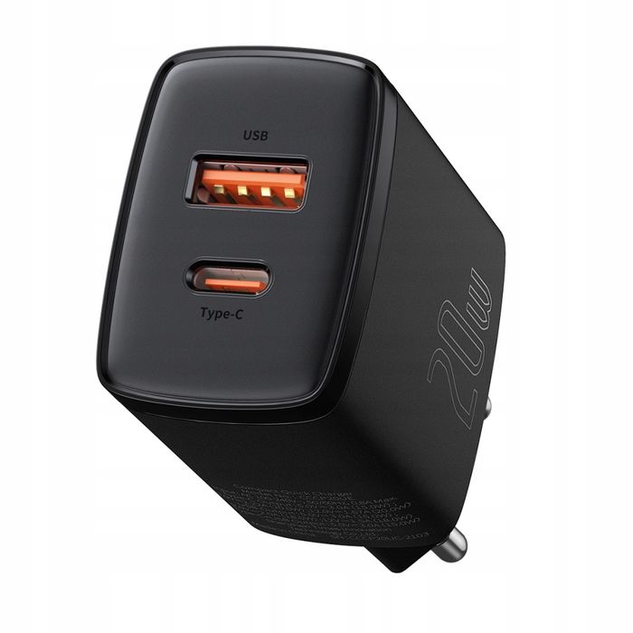 Baseus Ładowarka Sieciowa USB C do QC 3.0 20W PD Szybkie ładowanie