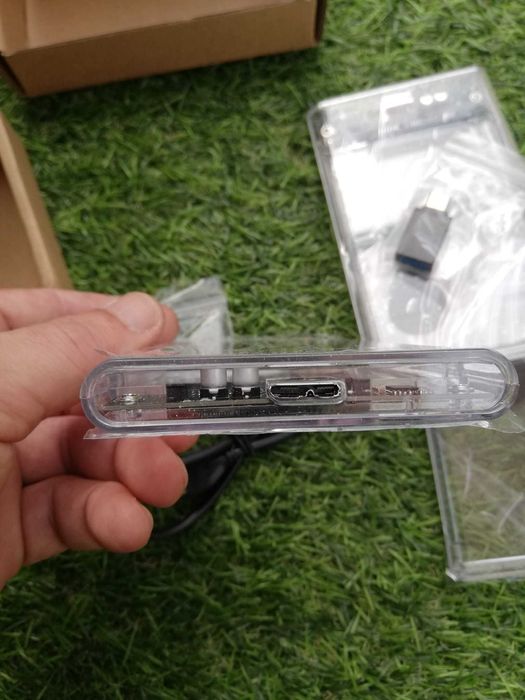 Caixa para disco externo sata ssd transparente USB e USBC