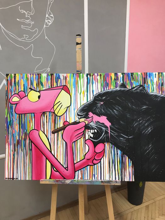 ІНТЕР’ЄРНА картина « Pink panther and black panther»