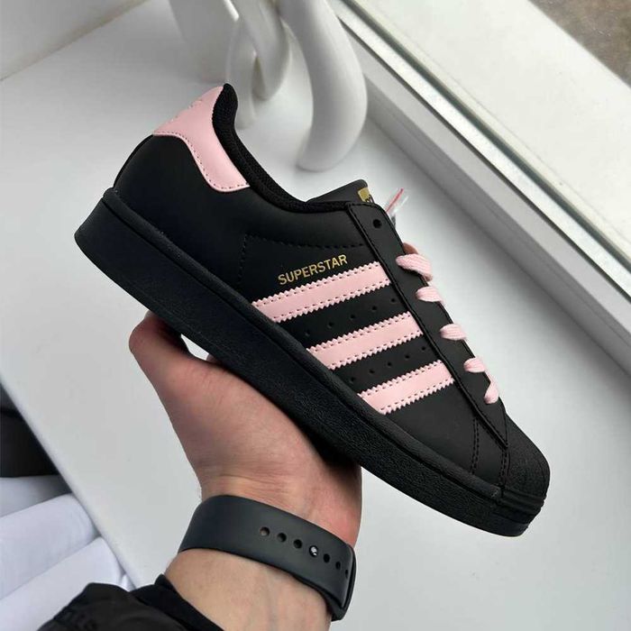 Кросівки Adidas Superstar Smile Black Pink | кеди Адідас Суперстар