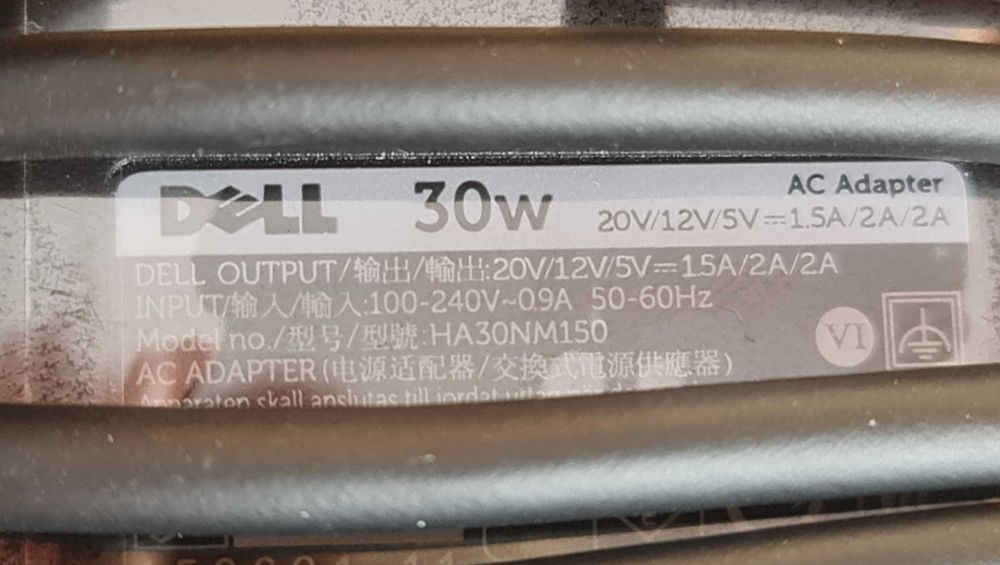 Carregador USB-C Dell 30W para Dell XPS 12 (9250) NOVO