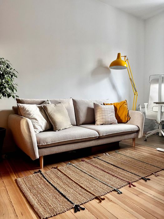 Sofa beżowa 3-osobowa SCANDI