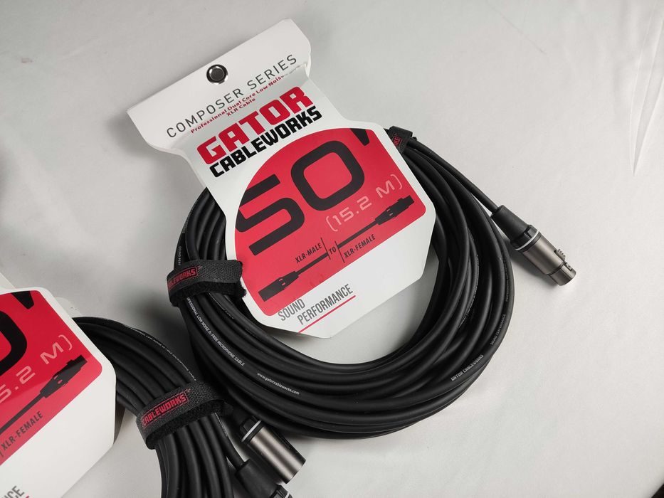 2 Cabos XLR Gator CableWorks 15 m NOVOS
