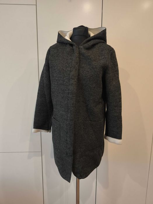 Nowy | Płaszcz Ciepły Szary Damski | Rozmiar 38 | Basic Casual