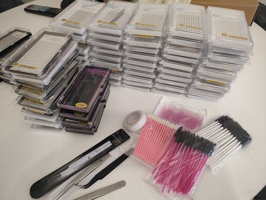 Rzęsy Kępki zestaw startowy paczki czepki Abonnie Nagaraku Wendy lashe