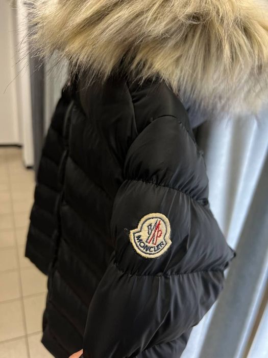 Женская куртка Moncler зимняя до -20 градусов ЭКО пух черного цвета