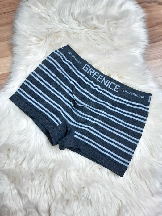 szare grafitowe męskie bokserki w paski bielizna Greenice XL XXL
