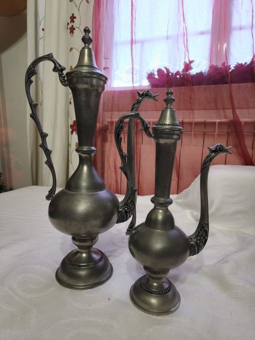 Decorative Tin Jugs with Zoomorphic Handles - Portugal