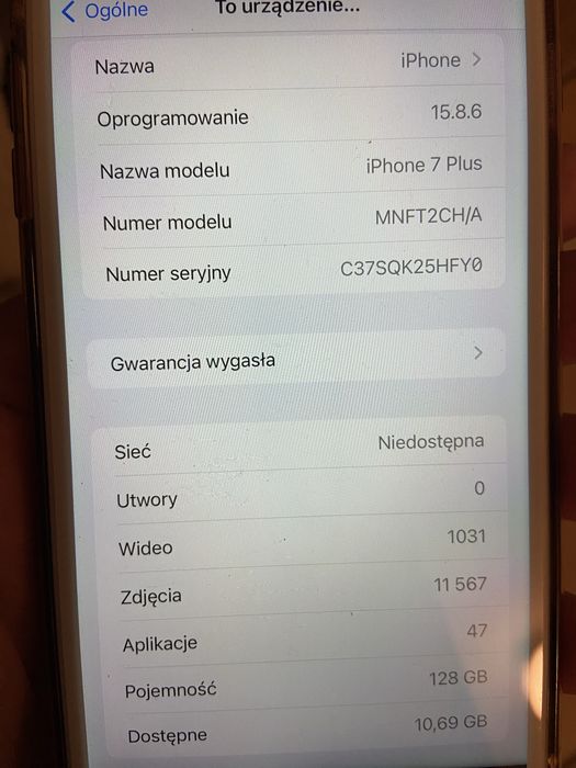 Iphone 7 Plus Rose Gold 128Gb Stan Idealny bateria 93%