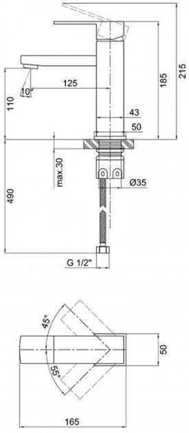 Смеситель для раковины KRONER (KRP) Edelstahl Kubus-SCH010