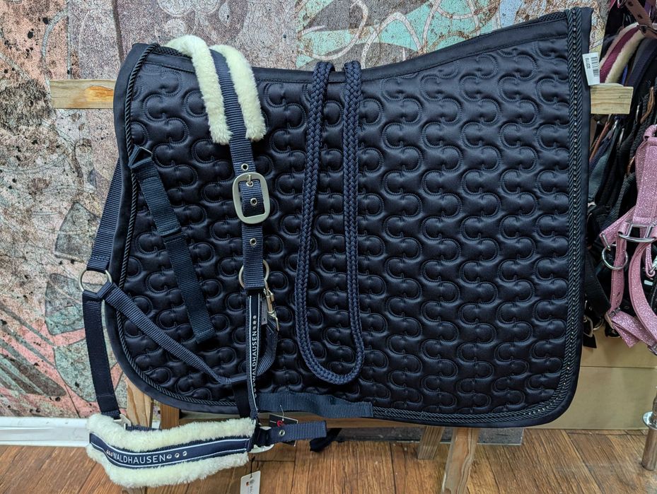 Komplet x-full dla konia granatowy czaprak kantar i uwiąz