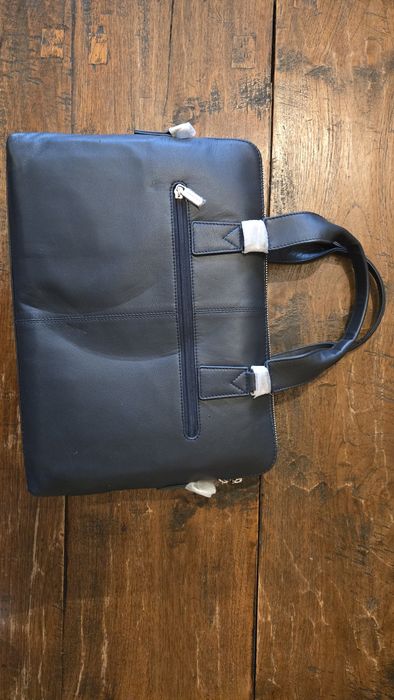 Torba skórzana na laptopa Witchen granatowa unisex