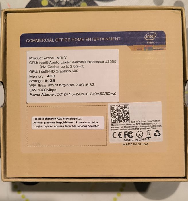 Mini PC Beelink M II V novo na caixa