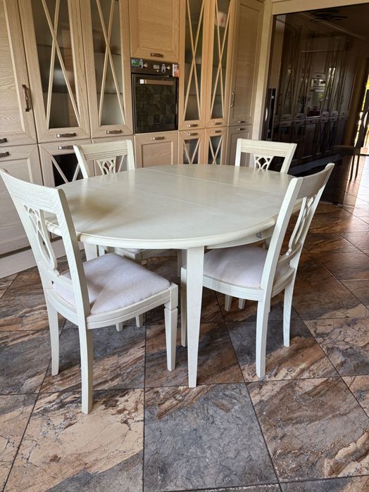 Стіл та стільці, Італійські меблі з натуральної деревини, дуб.