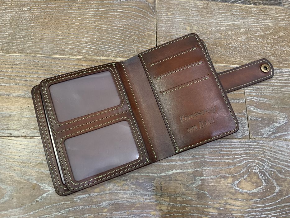 Кожаный органайзер, обложка для авто документов ручной работы