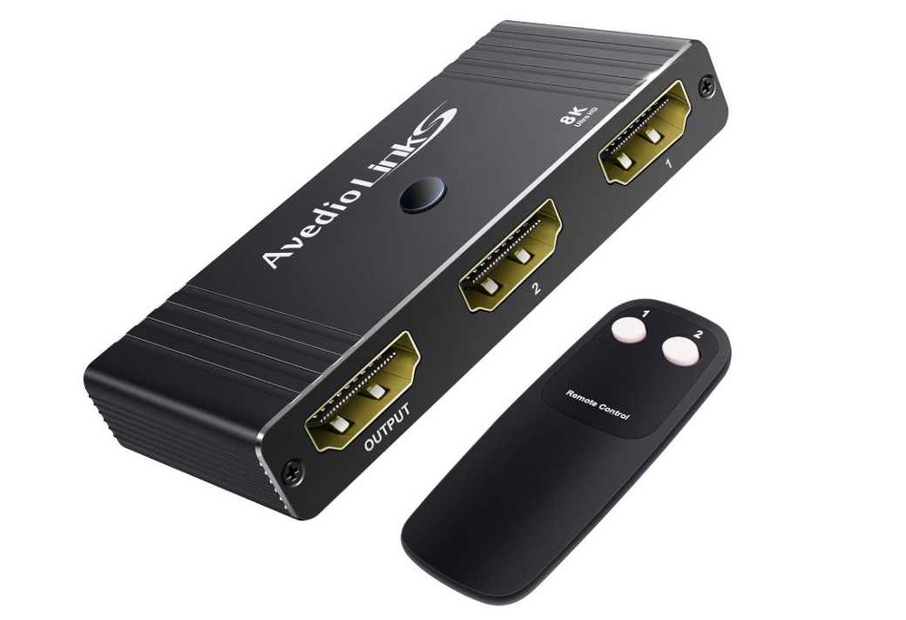 Przełącznik HDMI 2.1 Avedio Links – 8K 60Hz, 4K 120Hz, 48Gbps, pilot