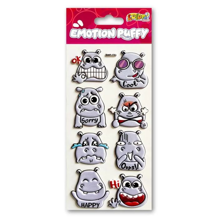 Naklejki puffy Emotion Hippo. Penmate. Nowy Produkt