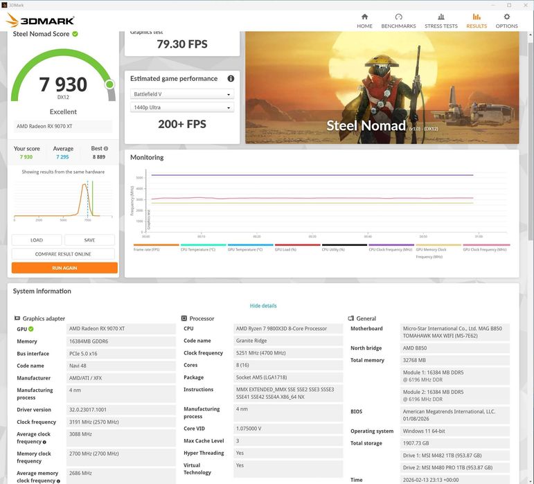 *NEW* 9800x3D/16GB 9070XT/32GB DDR5-6000/2TBGen4/1000WGold ATX 3.1