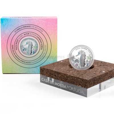 Moeda 5€ Comemorativa Cavalo-Marinho 2021 Portugal Prata Proof