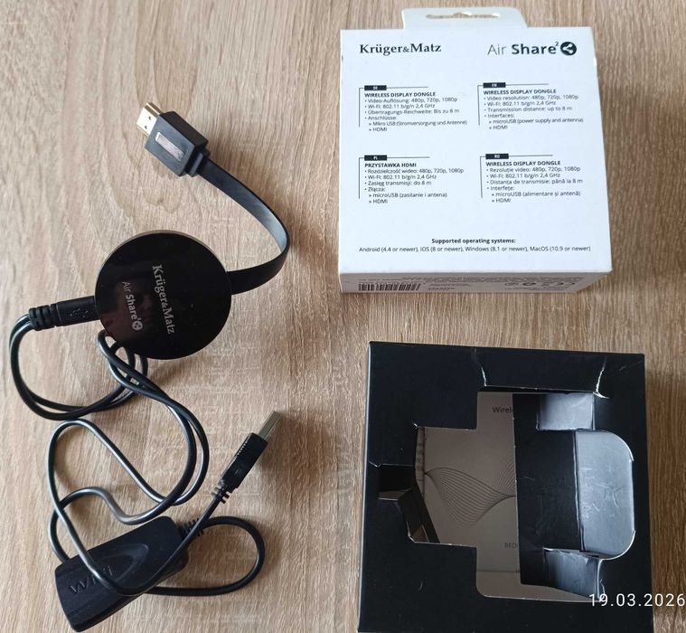 Wireless Display Dongle Air Share ! NOWY! marki Kruger&Matz KM0365