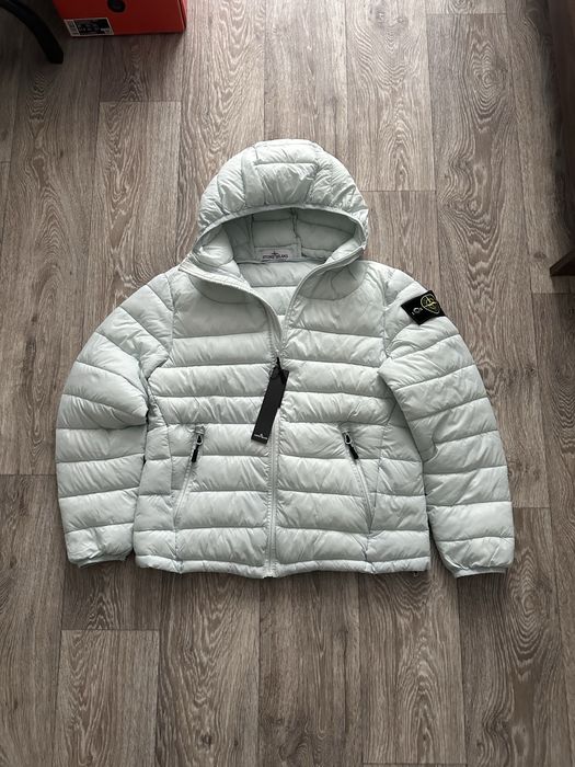 Микро пуховик stone island sky blue
