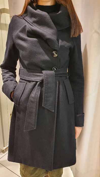 Пальто вовняне розмір 44 темно-синій колір