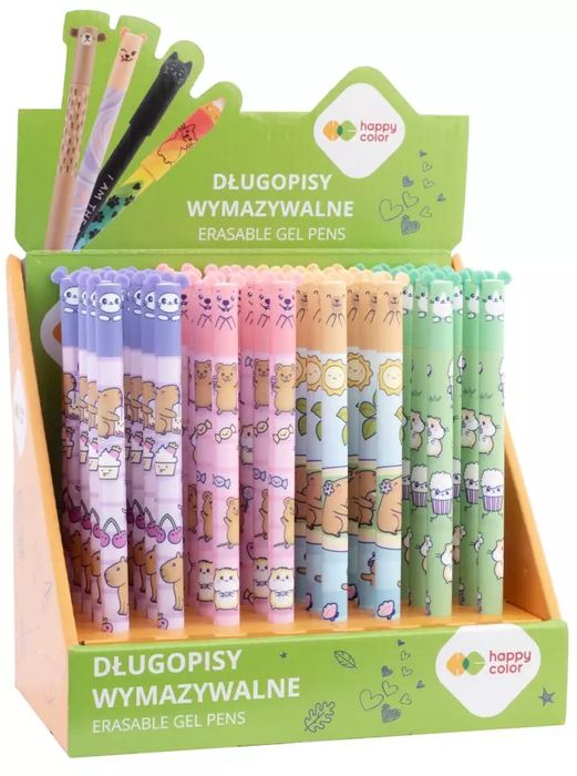 Display Długopis wymazywalny Kapibara Yummy Yum 0.5mm niebieski   Happy Color 40 szt.. Happy Color