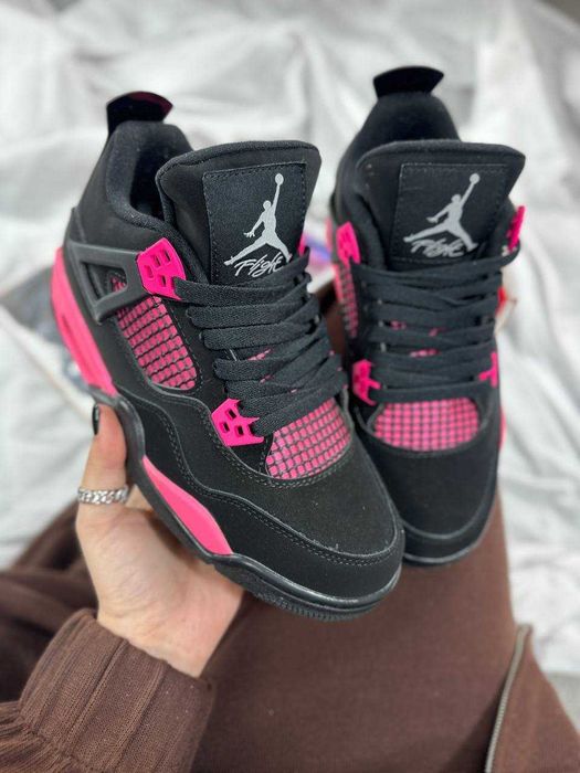 Жіночі Кросівки Nike Jordan 4 Black Pink, кроссовки Jordan