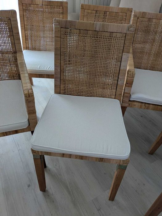 6 Cadeiras de Jantar Kenay em Madeira e Rattan Natural
