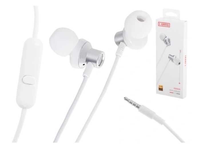Słuchawki douszne przewodowe Jack 3,5mm białe L-BRNO idealne w podróży