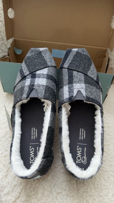 Сліпони, мокасини жіночі Toms на хутрі