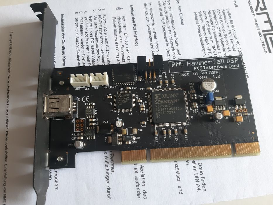 RME Hammerfall DSP Multiface + Placa PCI + Cabo