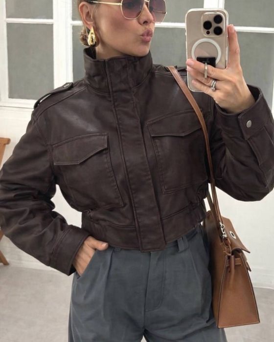 Куртка-бомбер екошкіра